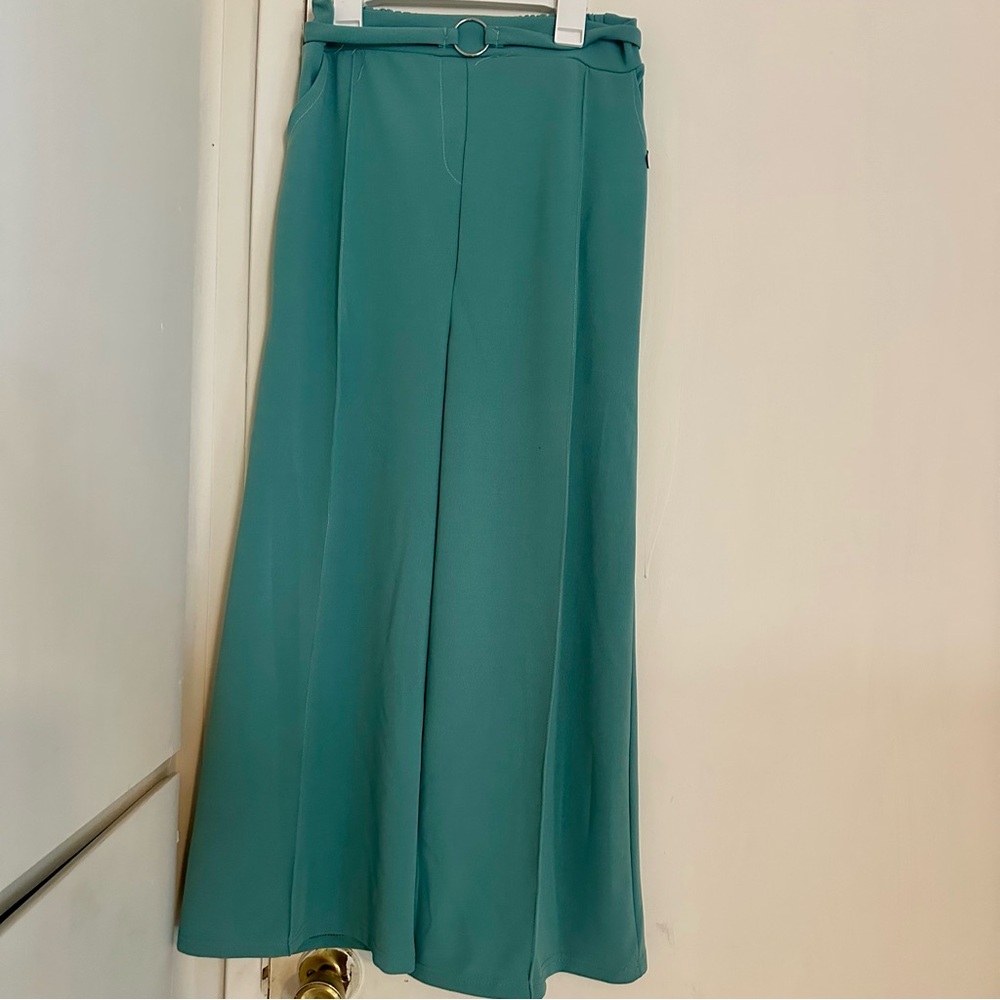 Wide Leg High Waisted Teal Pants Medium M